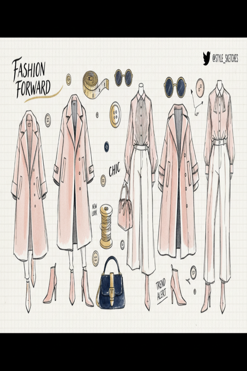 Hand drawn fashion trends twitter header